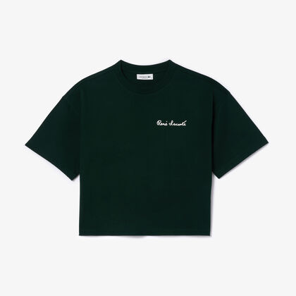 تي شيرت بطباعة نصية مريحة Lacoste