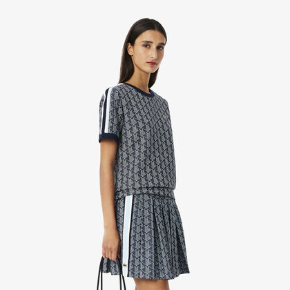 تي شيرت جاكار بقصة ضيقة Lacoste
