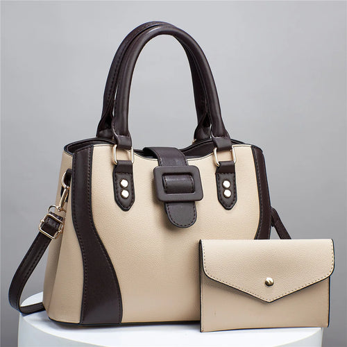 شنطة جلد أنيقة للنساء - Two Piece Set of New Fashionable Retro V