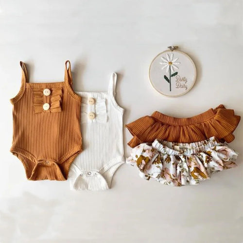 unisex جديد بنات' صيف جمبسوت + جيب طقم children's fashion cotton rompers o-neck odm