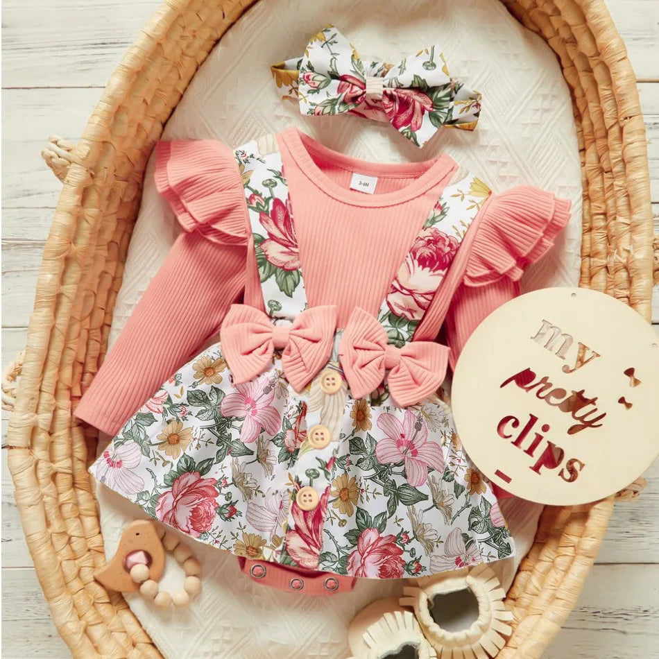 unisex newborn baby rompers طقم بنات bodysuit romper & جيب woven fabric for ربيع خريف season