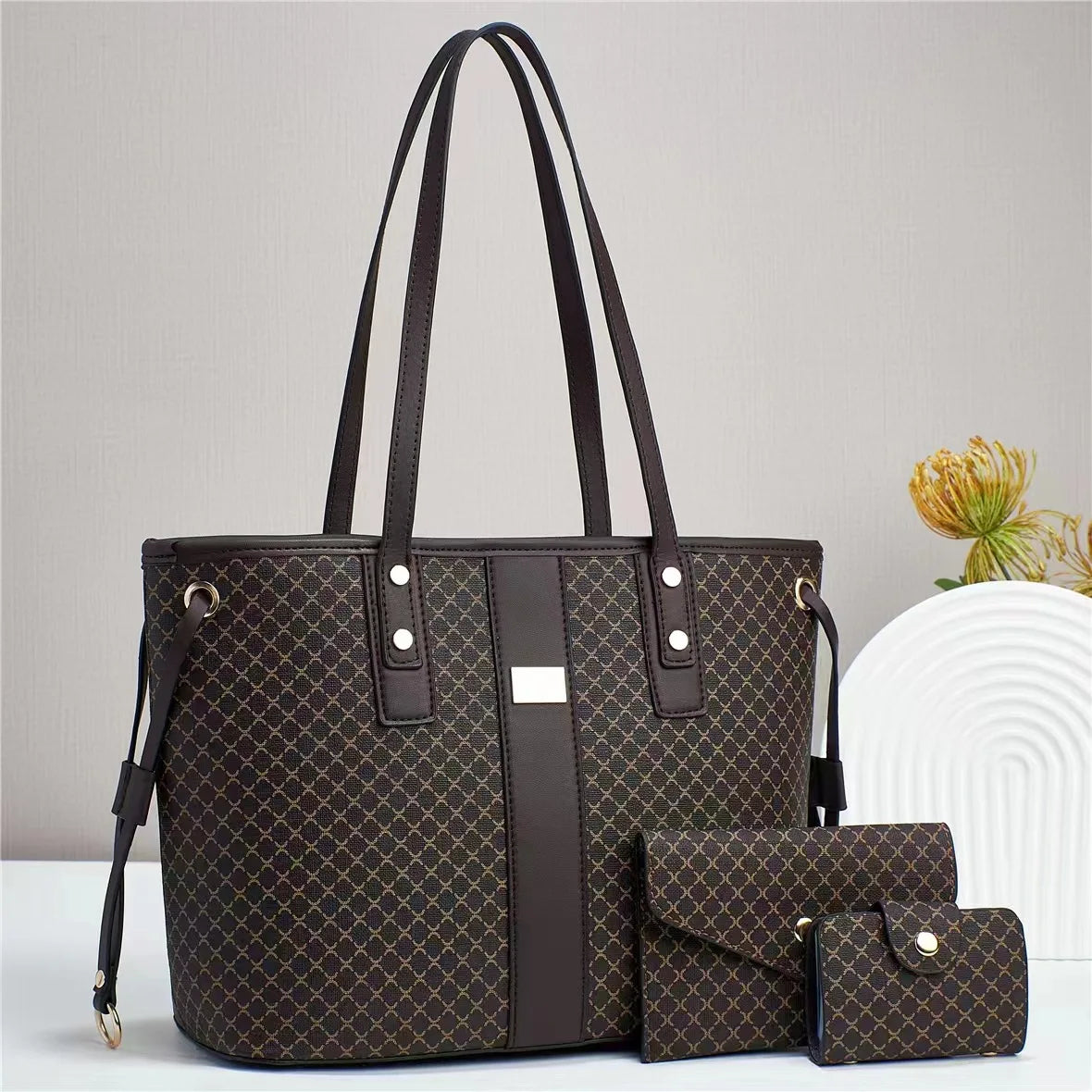 شنطة يد شيك للنساء - Wholesale 2025 PU Leather 3 Pieces Bags