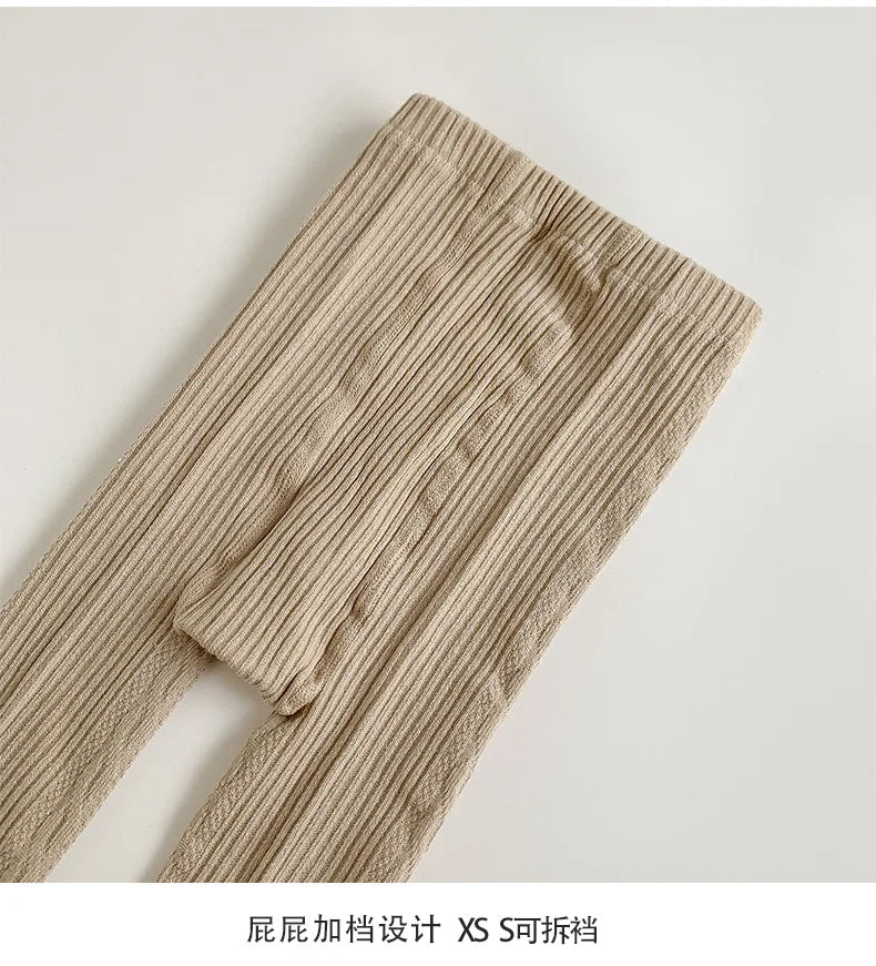 wholesale children's ربيع خريف solid color bow leggings baby bottoms anti-slip knitted technique كاجوال ستايل for بنات