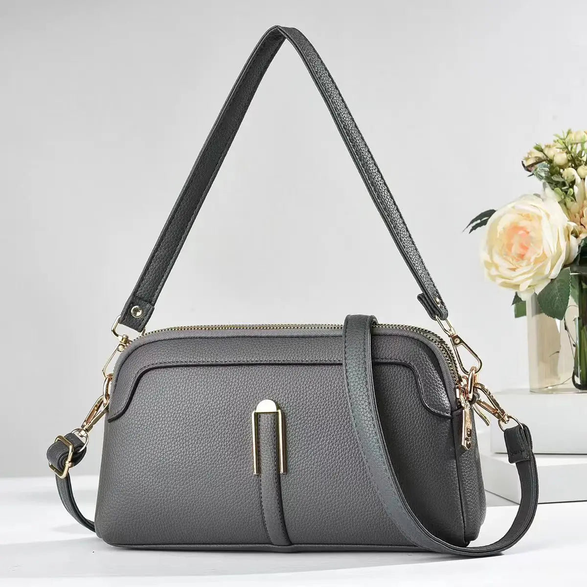 شنطة جلد أنيقة للنساء - Wholesale Fashion PU Leather Woven Handb