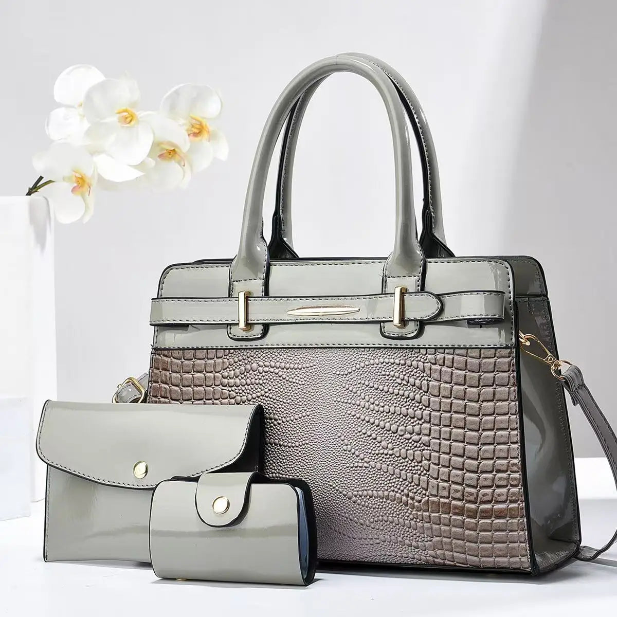 شنطة يد كلاسيك للنساء - Wholesale Fashion Patent PU Leather Alli