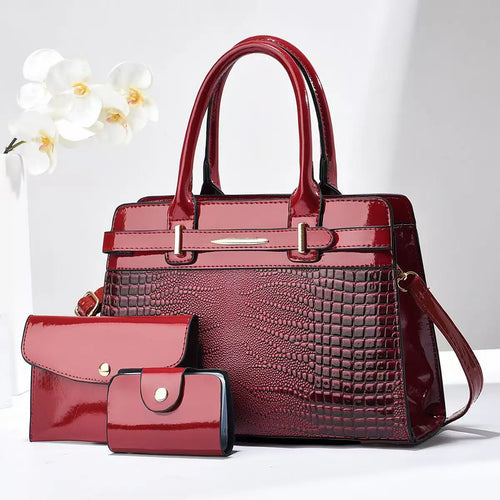 شنطة يد كلاسيك للنساء - Wholesale Fashion Patent PU Leather Alli