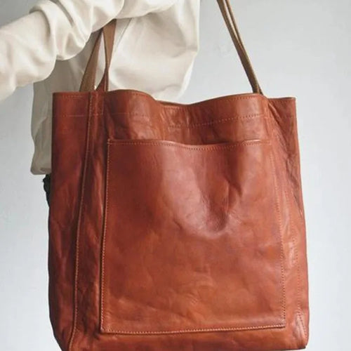 شنطة يد مميزة للنساء - Women's PU Soft Leather Hand Bags Oil Wa