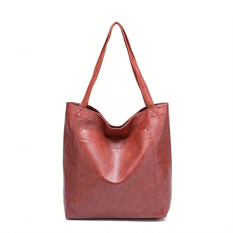 شنطة يد مميزة للنساء - Women's PU Soft Leather Hand Bags Oil Wa