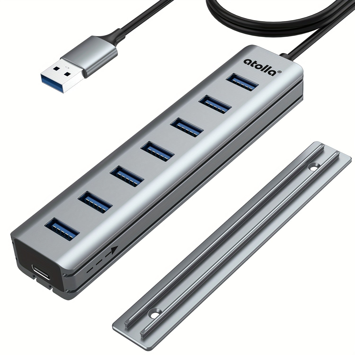 محور USB 3.0 متعدد الاستخدامات يتضمن 7 منافذ مع سكة قابلة للفصل، ويتميز بمنافذ USB 3.0 التي توفر سرعات تصل إلى 5 جيجابت في الثانية، ومتوافق مع مجموعة متنوعة من الأجهزة مثل محركات USB، والأقراص الصلبة الخارجية، والفأرات، ولوحات المفاتيح، وسماعات الرأس. كما