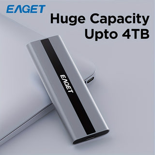 EAGET 512GB ميني خارجي محمول SSD - حتى 560 ميجابايت/ثانية، USB-C، USB 3.2 Gen 2 فلاش درايف، محرك ذاكرة سادة خارجي لأجهزة الكمبيوتر المحمولة والهواتف الذكية وPS4pcs TV