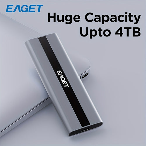 EAGET 512GB ميني خارجي محمول SSD - حتى 560 ميجابايت/ثانية، USB-C، USB 3.2 Gen 2 فلاش درايف، محرك ذاكرة سادة خارجي لأجهزة الكمبيوتر المحمولة والهواتف الذكية وPS4pcs TV