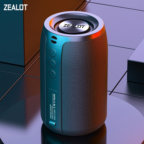 ZEALOT S32 مكبر صوت لاسلكي بقوة 10 واط، سابوفر محمول، يدعم تكوين ثنائي TWS، بطارية بسعة 1800 مللي أمبير في الساعة، وقت تشغيل الألعاب 8 ساعات بصوت ستيريو عالي الجودة، طراز بومبوكس مع مدفع باس. كابل شحن وخط مساعد، متوافق مع إدخال بطاقة الذاكرة / USB، يدعم ا