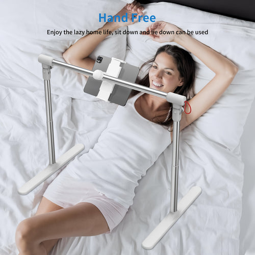 حامل لوحي بجانب السرير بتصميم ثابت وارتفاع قابل للتعديل - مثالي للاسترخاء في المنزل