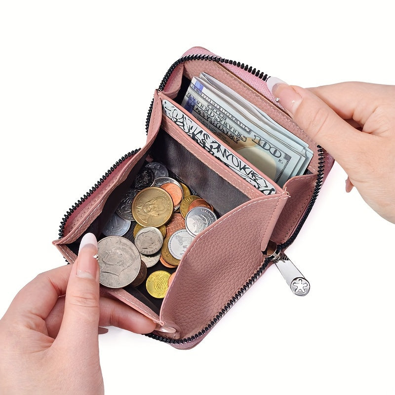 محفظة نسائية جديدة 2024 قصيرة صغيرة بأسلوب ريترو أوروبي وأمريكي، محفظة رقيقة عصرية مع فتحات بطاقات متعددة