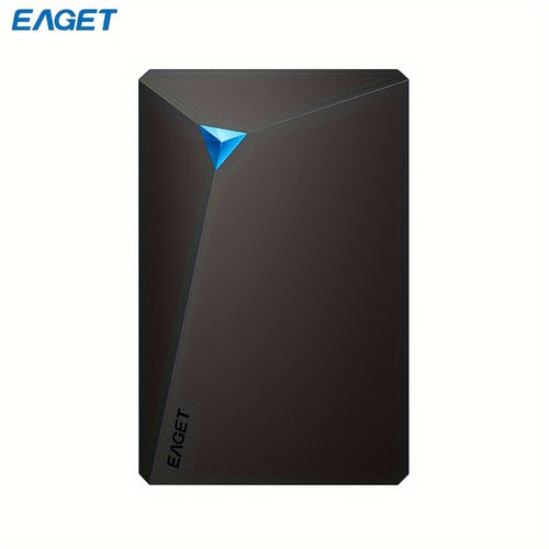 قرص صلب خارجي محمول من EAGET - سعة 1 تيرابايت/320 جيجابايت/500 جيجابايت - USB 3.0 - نقل بيانات عالي السرعة - جاهز للاستخدام مع أجهزة الكمبيوتر، ماك، بلاي ستيشن 4 - تصميم أنيق باللون الأسود مع إضاءة زرقاء - مثالي للألعاب وتخزين الملفات والوسائط المتعددة -