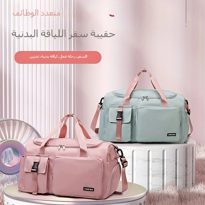 حقيبة سفر متعددة الاستخدامات من إيونوثيم - حقيبة ظهر رياضية كبيرة السعة مع حجرة أحذية منفصلة، مصنوعة من البوليستر بلون موحد، بإغلاق سحاب وحمالة كتف قابلة للإزالة، مثالية للسفر القصير والطويل والعطلات وجميع الفصول، لتخزين الأحذية