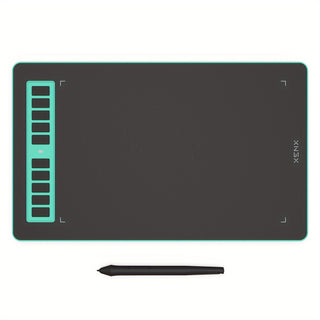 جهاز لوحي رسم رسومات زرقاء من XENX P3-1060، يتميز بقلم رقمي حساس للضغط بقوة 8192 و10 مفاتيح ساخنة قابلة للتخصيص، مناسب لأجهزة Mac و Windows PC و Android مع لوحة رسم رقمية بحجم 25.4 × 15.8 سم.