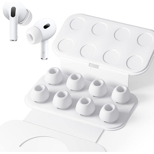 4 أزواج من نصائح الأذن السيليكونية لـ AirPods Pro/AirPods Pro 2 مع فتحات تقليل الضوضاء، سهلة الحمل والاستبدال، نصائح استبدال ناعمة غير قابلة للانزلاق لسماعات AirPods Pro