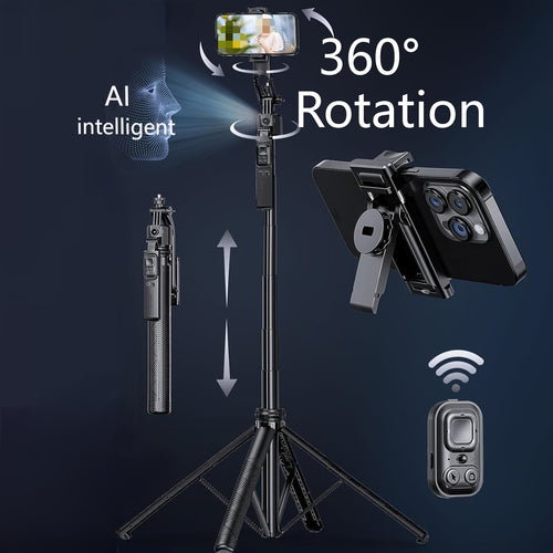مثبت تتبع الوجه ، مثبت تتبع تلقائي 360 درجة ، مثبت هاتف ذكي قابل للتمديد ، عاصي تتبع الوجه والجسم الذكي ، عاصي تتبع الوجه الذاتي لمحمول أندرويد / iOS