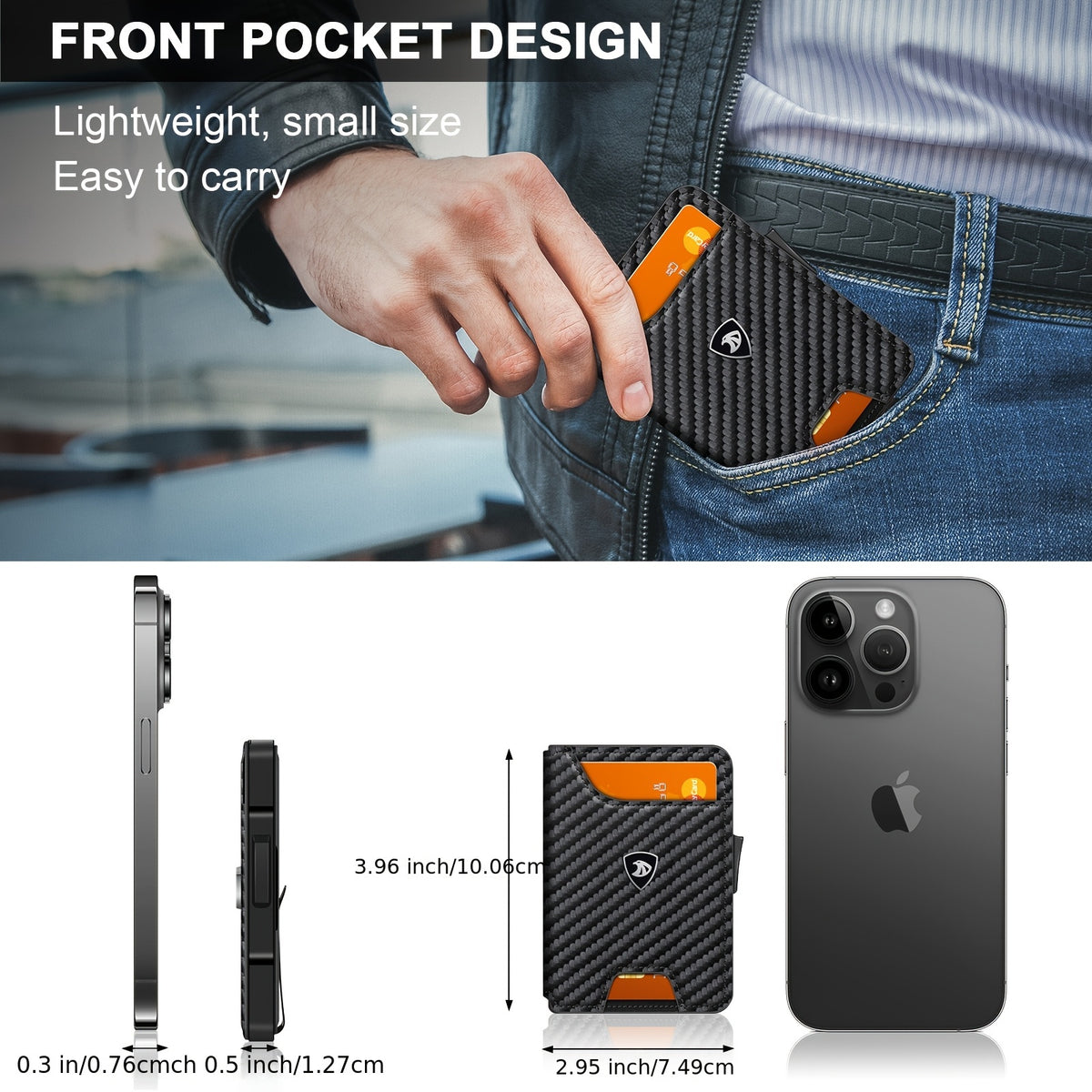 محفظة ألومنيوم رفيعة للرجال - حامل بطاقات بسيط مع حجب RFID، تصميم أسود وبنفسجي، هدية مثالية له، محفظة لطيفة