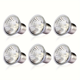 مصابيح NOMOYPET 6-Pack 50W كاملة الطيف، مصابيح حرارة UVA+UVB للزواحف مثل السلاحف والسحالي والبرمائيات، موصولة كهربائياً بجهد 220-240 فولت، لا تحتاج إلى بطارية.